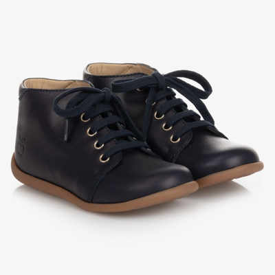 Shop Pom D'api Navy Blue Leather Boots