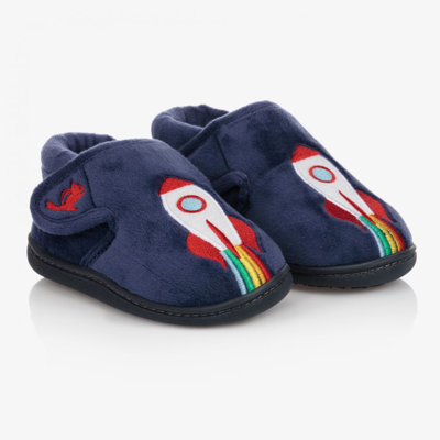 Shop Chipmunks Boys Blue Rocket Velcro Slippers