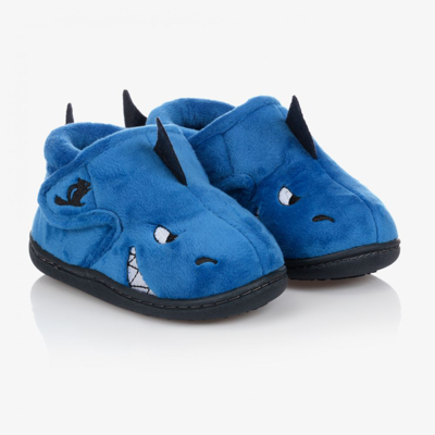 Shop Chipmunks Boys Blue Shark Velcro Slippers