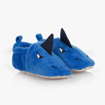 Shop Chipmunks Baby Boys Blue Shark Slippers
