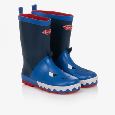 Shop Chipmunks Boys Royal Blue Shark Rain Boots