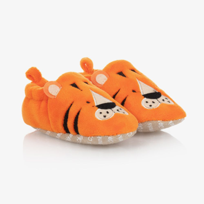 Shop Chipmunks Orange Tiger Baby Slippers