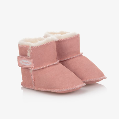 Shop Chipmunks Baby Girls Pink Suede Velcro Boots