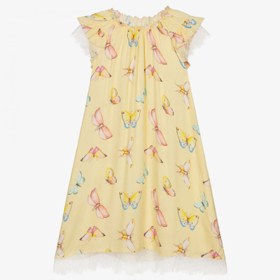 Shop Amiki Children Girls Yellow Butterfly Nightdress