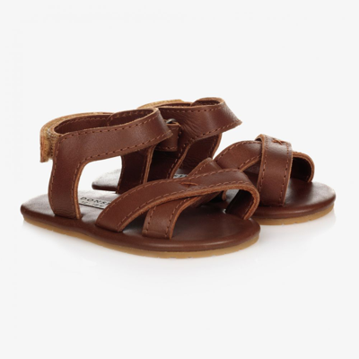 Shop Donsje Brown Leather Baby Sandals