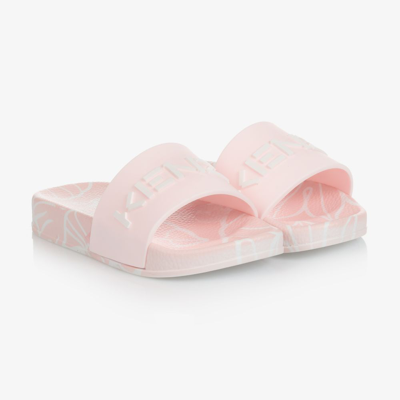 Shop Kenzo Girls Teen Pink & White Sliders
