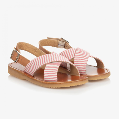 Shop Bonpoint Girls Teen Pink Striped Sandals