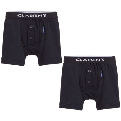 Shop Claesen's Boys Blue Cotton Boxer Shorts (2 Pack)