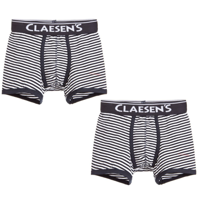 Shop Claesen's Boys Blue Stripe Cotton Boxers (2 Pack)