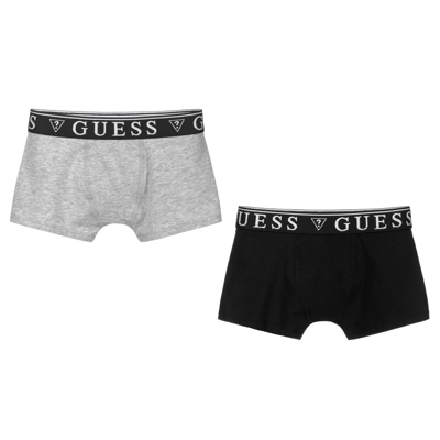 Shop Guess Boys Black & Grey Boxers (2 Pack)