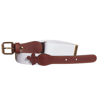 Shop Zaccone White Cotton & Leather Mouse Belt