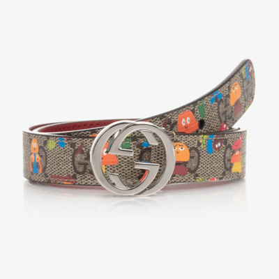 Shop Gucci Beige Woodland Print Gg Belt