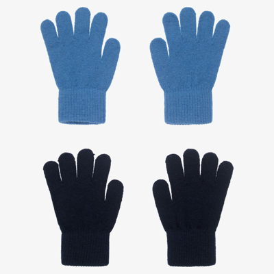 Shop Celavi Boys Blue Knitted Gloves (2 Pack)
