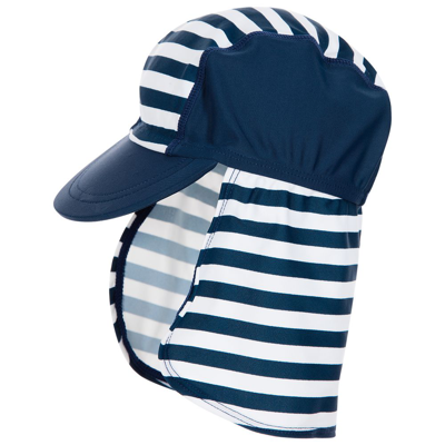 Shop Playshoes Blue Striped Swim Hat (upf 50+)