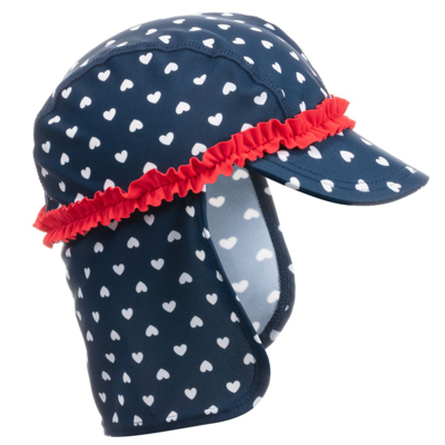 Shop Playshoes Girls Blue Sun Protective Swim Hat (upf50+)
