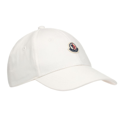 Shop Moncler White Cotton Logo Cap