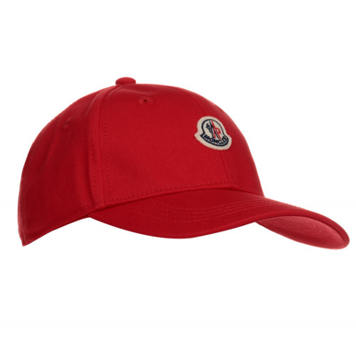 Shop Moncler Red Cotton Baseball Cap