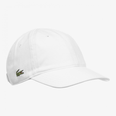 Shop Lacoste White Cotton Logo Cap