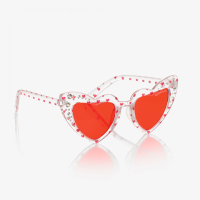 Shop Monnalisa Red Heart Sunglasses (uv400)