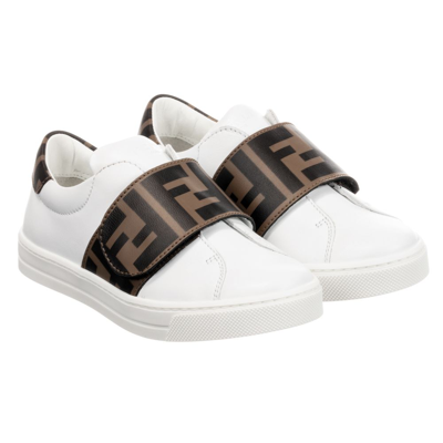 Shop Fendi White Logo Trainers