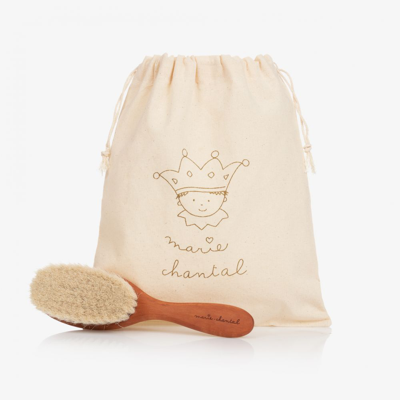 Shop Marie-chantal Baby Wooden Hairbrush In Brown