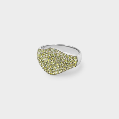 Shop Tom Wood Ring Mini Oval Cocktail Aus Glas Und Silber In Silver
