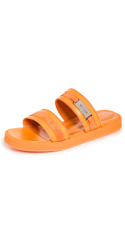 Shop By Far Easy Sunflower Gloss Grained Leather Sandals