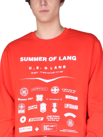 Shop Helmut Lang "badge" Sweatshirt In Red