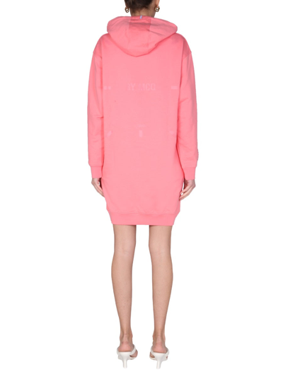 Shop Mcq By Alexander Mcqueen Hooded Dress In Pink