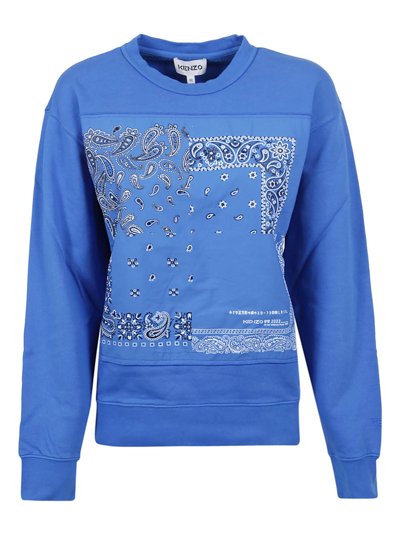 Shop Kenzo Bandana Long Sleeved Sweatshirt In Blue
