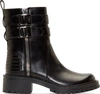 GIVENCHY Black Leather Buckled Ankle Boots