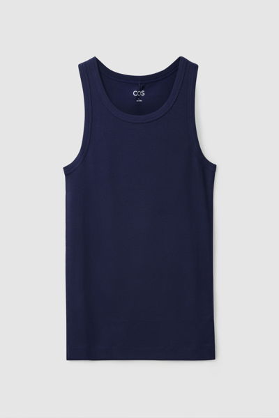 Shop Cos Ribbed Tank Top In Blue