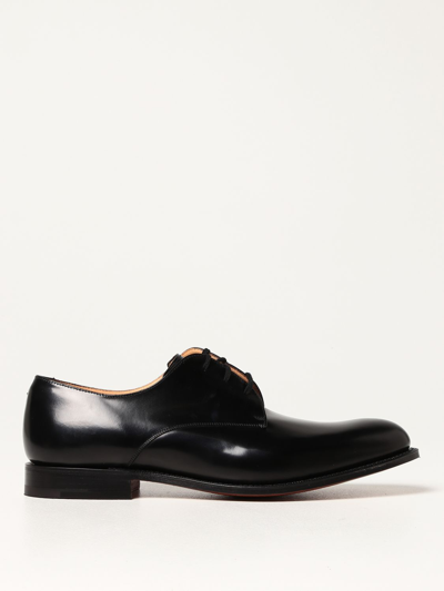 Shop Church's Oslo Brushed Leather Derby Shoes In Black