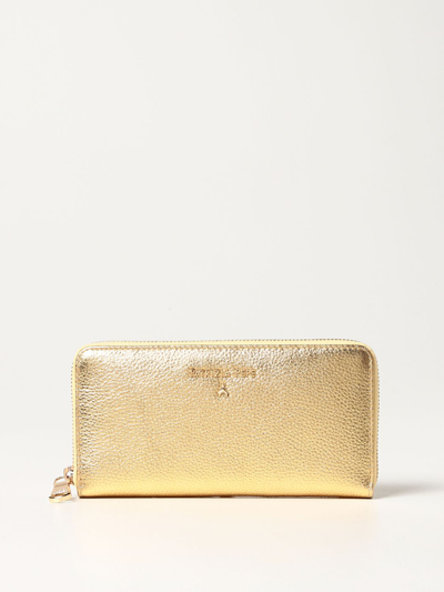 Shop Patrizia Pepe Purse In Textured Leather In Gold