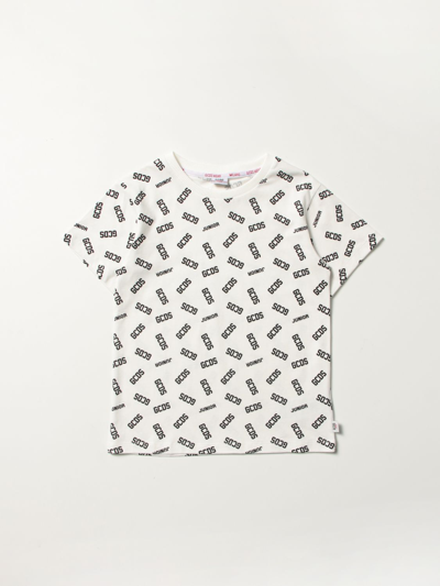 Shop Gcds T-shirt With All Over Logo In White