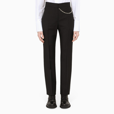 Shop Givenchy Pants In Wool And Mohair With Chain In Black