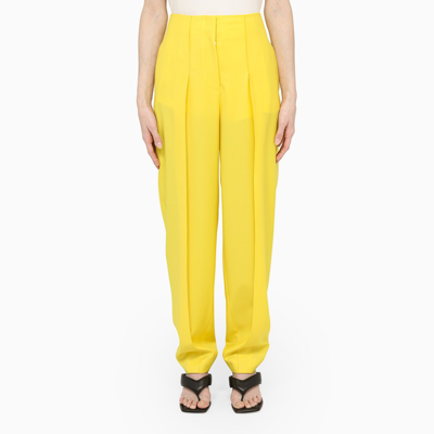 Shop Loewe Yellow Pleated Trousers
