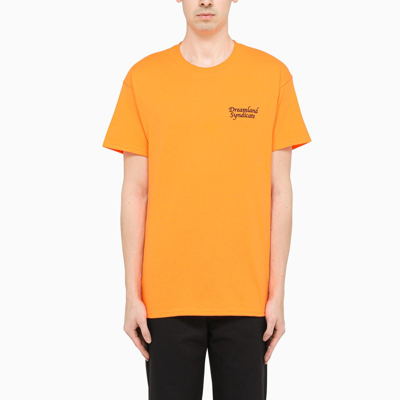 Shop Dreamland Syndicate Orange Printed Crewneck T-shirt