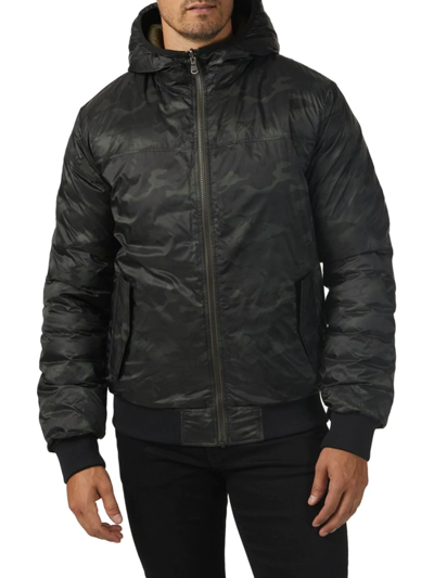 Pajar Men's Maxwell Reversible Camouflage Down Bomber Jacket In Camo Green