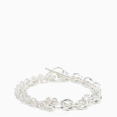 Shop All Blues Double Bracelet In Recycled Silver In Metal