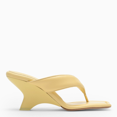 Shop Gia Borghini Butter Gia 6 Wedge Thong Sandals In Yellow
