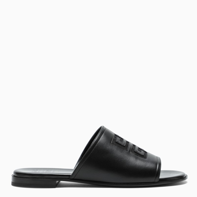 Shop Givenchy 4g Leather Flat Mule In Black