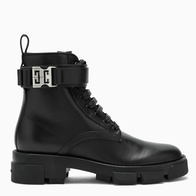 Shop Givenchy Black Terra Boots With 4g Buckle