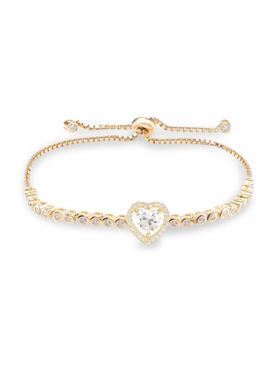 Gabi Rielle Women's Color Forward 14k Gold Vermeil & Heart Crystal Bolo Bracelet In Gold