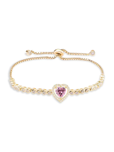 Shop Gabi Rielle Women's Color Forward Heart Amethyst Crystal Halo Bolo Bracelet