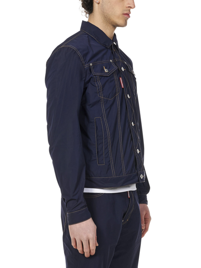 Shop Dsquared2 Taffeta Dan Jacket In Blue