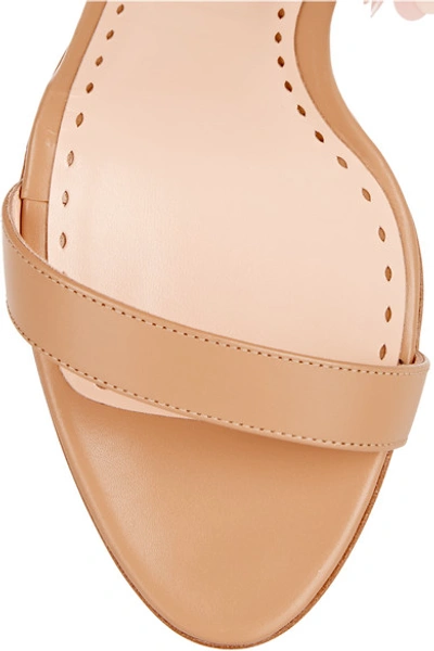 Shop Rupert Sanderson Pvc-trimmed Leather Sandals In Tan