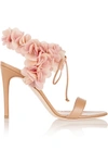 RUPERT SANDERSON PVC-TRIMMED LEATHER SANDALS