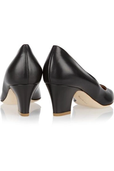 Shop Rupert Sanderson Pierre Leather Pumps In Black