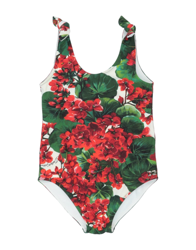 Shop Dolce & Gabbana One-piece Swimsuits In Red